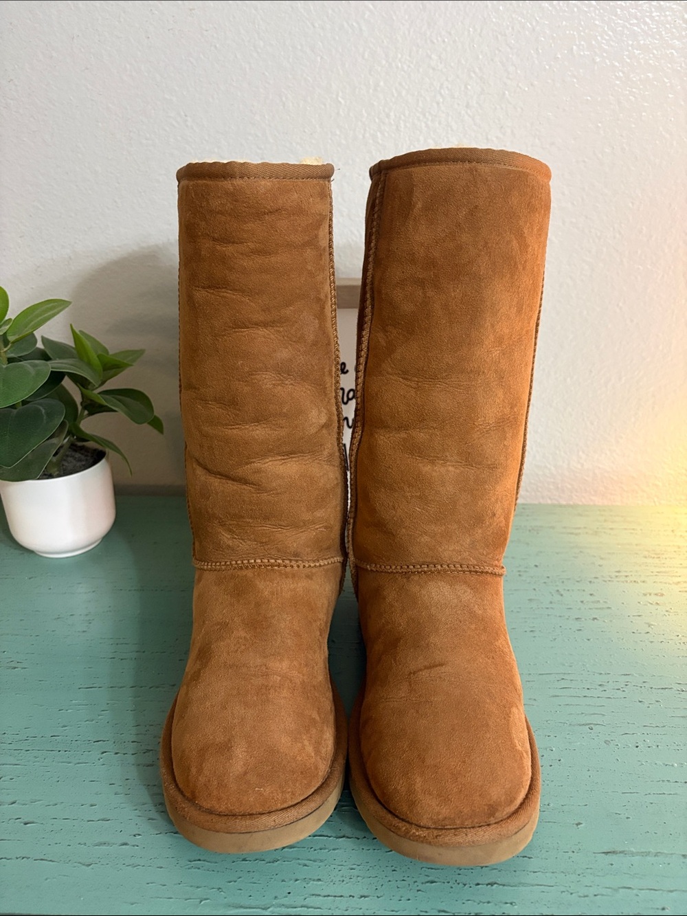 UGG Classic Mid-Calf Suede Boots in Chestnut Brown